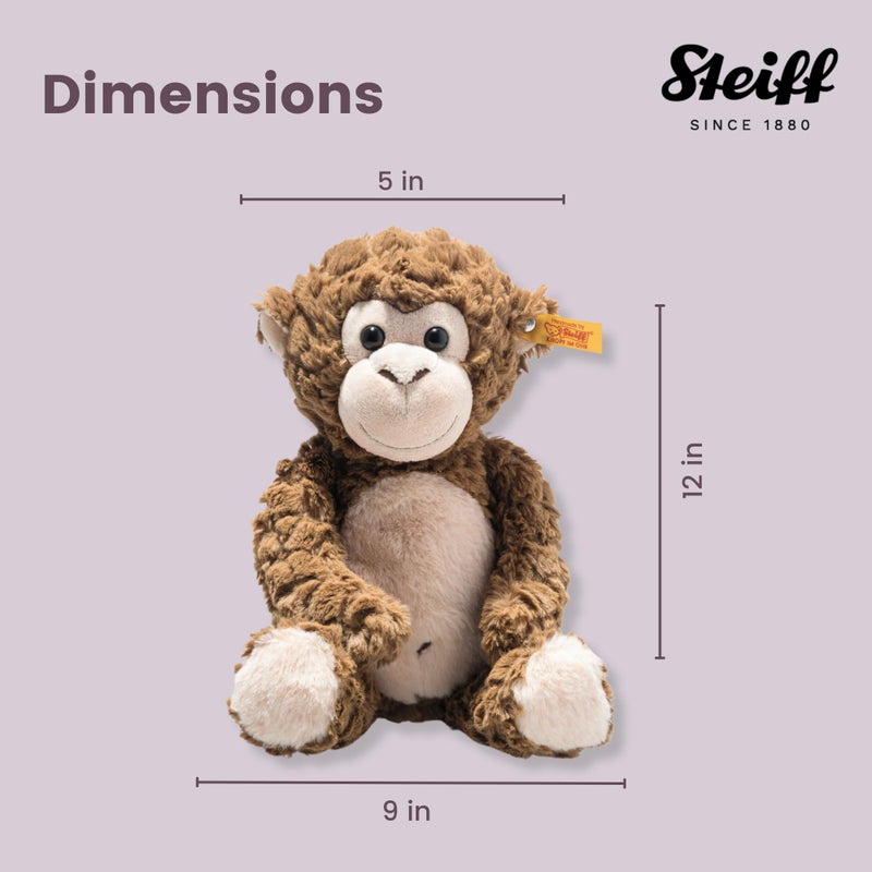Steiff Bodo Monkey, Premium Monkey Stuffed Animal, Monkey Toys, Stuffed Monkey, Monkey Plush, Cute Plushies, Plushy Toy for Girls Boys and Kids, Soft Cuddly Friends (Brown, 12"") - Image 4